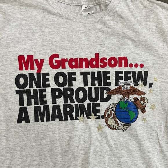 Vintage 90's M.J. Soffe Grandparent of a U.S. Marine Semper fidelis T-Shirt XL - Picture 2 of 3